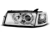 Paire de feux phares Opel vectra A 88-95 angel eyes chrome