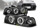 Paire Feux Phares BMW serie 3 E36 Coupe 90-99 angel eyes noir
