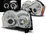 Paire de feux phares Jeep Grand Cherokee 08-10 angel eyes chrome