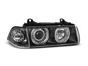Paire Feux Phares BMW serie 3 E36 Coupe 90-99 angel eyes noir
