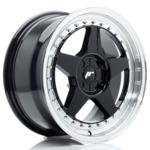 Jante JR Wheels JR6 17x8 ET20-35 - 4 trous sur mesures - Gloss black Machined lip