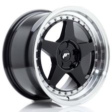 Jante JR Wheels JR6 17x9 ET20-35 - 5 trous sur mesures - Gloss black Machined lip