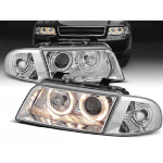 Paire de feux phares Audi A4 B5 de 1994 a 1998 Angel eyes chrome