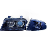 Paire Phares avant Angel Eyes Audi A4 B5 Berline 1994 a 1998 Noir