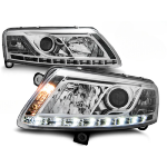 Paire de feux phares Audi A6 4F de 2004 a 2008 Daylight DRL led chrome