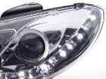 Paire de feux phares Daylight Led Peugeot 206 de 98-05 Chrome