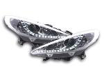 Paire de feux phares Daylight Led DRL Peugeot 207 06-12 chrome