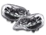 Paire de feux phares Daylight led DRL VW Polo 4 9N3 05-09 chrome