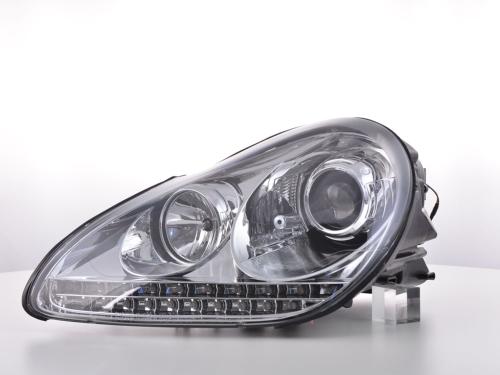 Paire de feux phares Xenon Daylight Led Porsche Cayenne 9PA 02-06 chrome