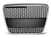 Calandre Avant pour Audi A6 C6 Look Sport de 04/2004 a 2008 Argent et noir