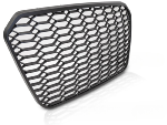 Grille Calandre en ABS Audi A6 C7 de 2011 a 2014 Look Sport Noir Matt + PDC
