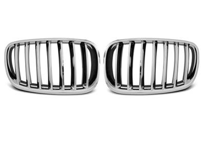 Paire de grilles de calandre BMW X5 E70, X6 E71 de 2008 a 2013 Chrome