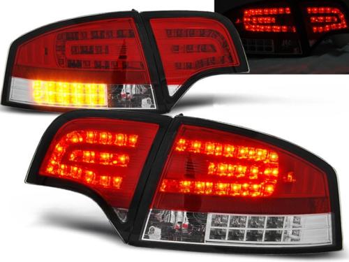 Paire de feux arriere Audi A4 B7 berline 04-08 LED rouge chrome