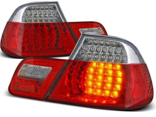 Paire de feux arriere BMW serie 3 E46 coupe de 1999 a 2003 LED rouge et blanc