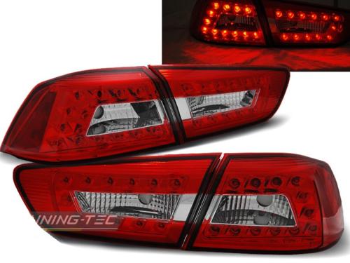 Paire de feux arriere Mitsubishi Lancer 8 08-11 LED rouge blanc