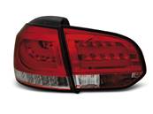 Paire de feux arriere VW Golf 6 08-12 rouge blanc led Bar