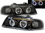 Paire de feux phares Audi A4 B5 de 1994 a 1998 angel eyes noir