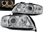 Paire de feux phares avant Audi A6 C5 de 2001 a 2004 angel eyes chrome