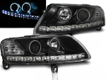 Paire de feux phares Audi A6 C6 de 2004 a 2008 Angel eyes led noir