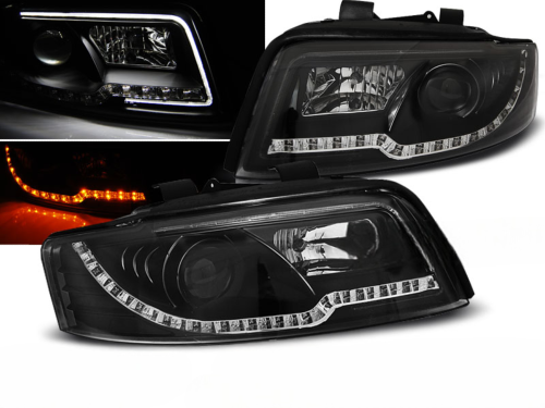 Paire de feux phares Audi A4 de 2000 a 2004 Daylight led noir cligno LED