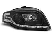 Paire de feux phares Audi A4 B7 de 2004 a 2008 Tube Light Led noir Cligno led