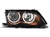 Paire de phares BMW serie 3 E46 Berline de 2001 a 2005 angel eyes noir