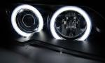 Paire de phares BMW serie 3 E46 Coupe de 2003 a 2006 xenon angel eyes CCFL noir