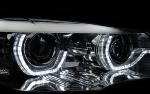 Paire feux phares BMW X5 E70 07-10 Xenon Angel Eyes Led DRL Chrome