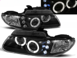 Paire de feux phares Chrysler Voyager de 1996 a 02/2001 angel eyes noir