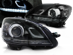 Paire de feux phares Mercedes classe C W204 de 2007 a 2010 Daylight DRL led noir