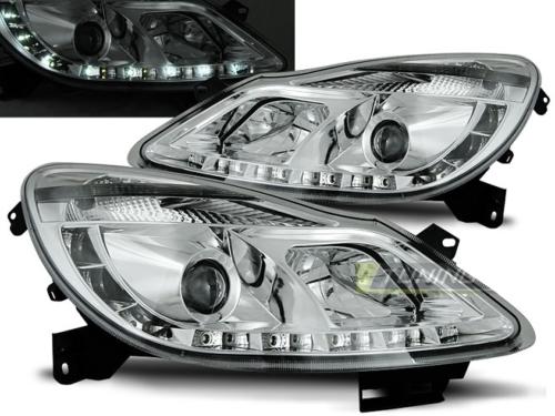 Paire de feux phares Opel Corsa D 06-10 Daylight led chrome