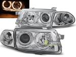 Paire de feux phares Opel Astra F 94-97 angel eyes chrome
