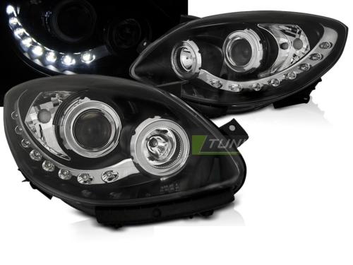 Paire de feux phares Renault Twingo 07-11 Daylight LED Noir