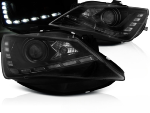 Paire de feux phares Seat Ibiza 6J de 2012 a 2015 Daylight led DRL noir