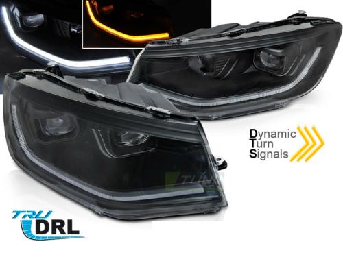 Paire de feux phares VW Caddy de 20-23 LED DRL Dynamique Noir