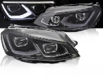 Paire de feux phares VW Golf 7 de 2014 a 2017 FULL LED DRL Noir