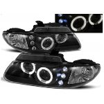 Paire de feux phares Chrysler Voyager de 1996 a 02/2001 angel eyes noir