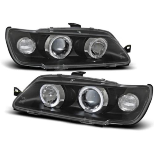 Paire de feux phares Peugeot 306 93-97 angel eyes noir