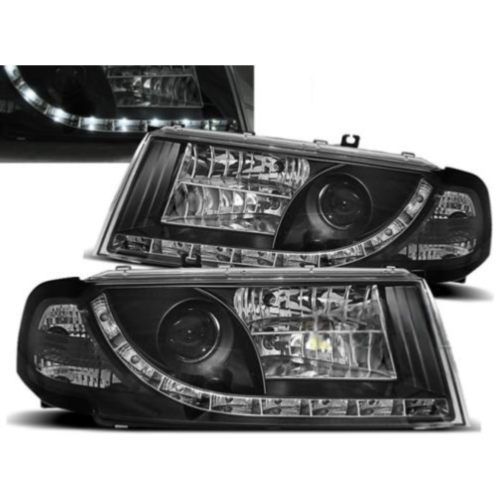 Paire de feux phares Skoda Octavia 00-04 Daylight led noir