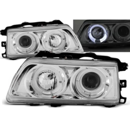 Paire de feux phares Honda CRX 87-89 Angel eyes chrome