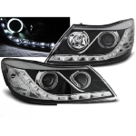 Paire de feux phares Skoda Octavia 09-12 Angel eyes CCFL led noir