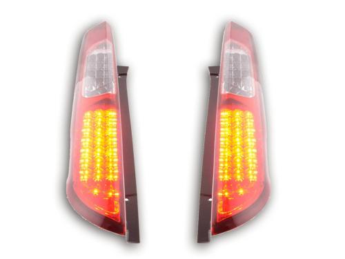 Paire feux arrière Ford Focus 2 5 portes 2004 a 2008 Rouge Chrome Led