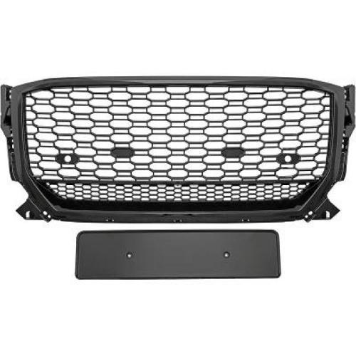 Grille Calandre avant en ABS Audi Q2 2016 a 2020 Look RS Noir Brillant PDC