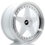 Jante JR Wheels JR6 18x8,5 ET20-40 - 5 trous sur mesures - White Machined Lip