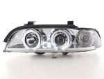 Paire de feux phares Angel Eyes BMW serie 5 E39 1995 a 2000 chrome