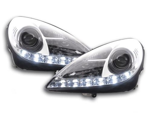 Paire de feux phares Daylight led DRL Mercedes SLK R171 04-11 Chrome