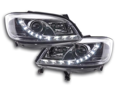 Paire de feux phares Daylight Led Opel Zafira A 99-04 Chrome