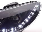 Paire de feux phares Daylight Led Peugeot 206 de 98-05 Noir