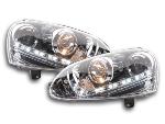 Paire de feux phares Daylight DRL Led VW Golf 5 de 03-08 Chrome