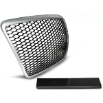Grille de calandre pour Audi A6 C6 de 2009 a 2011 look Sport argent noir